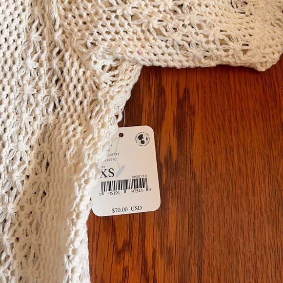 NWT Free People White Crochet Swim Cover-Up – Size XS - Picture 2 of 5
